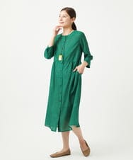 NGEGA22490 GIANNI LO GIUDICE(ジャンニ ロ ジュディチェ) [洗える]小付き柄ワンピース グリーン