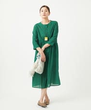 NGEGA22490 GIANNI LO GIUDICE(ジャンニ ロ ジュディチェ) [洗える]小付き柄ワンピース グリーン