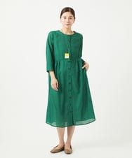NGEGA22490 GIANNI LO GIUDICE(ジャンニ ロ ジュディチェ) [洗える]小付き柄ワンピース グリーン