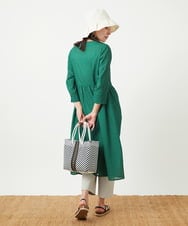 NGEGA22490 GIANNI LO GIUDICE(ジャンニ ロ ジュディチェ) [洗える]小付き柄ワンピース グリーン