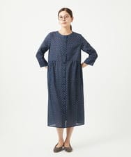 NGEGA22490 GIANNI LO GIUDICE(ジャンニ ロ ジュディチェ) [洗える]小付き柄ワンピース ネイビー