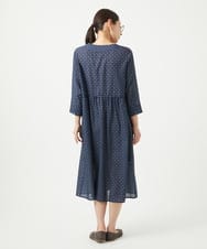NGEGA22490 GIANNI LO GIUDICE(ジャンニ ロ ジュディチェ) [洗える]小付き柄ワンピース ネイビー