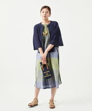 NGEGA40490 GIANNI LO GIUDICE(ジャンニ ロ ジュディチェ) [洗える・日本製]コットンレーヨンランダムチェックワンピース グリーン