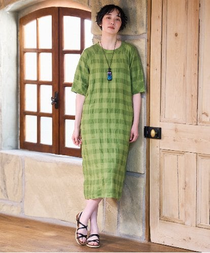 NGEGE53490 GIANNI LO GIUDICE [洗える]シャドーチェックワンピース