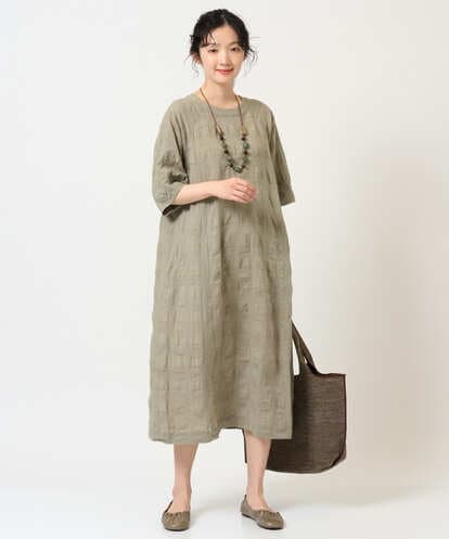 NGEGE53490 GIANNI LO GIUDICE [洗える]シャドーチェックワンピース