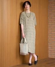 NGEGE53490 GIANNI LO GIUDICE(ジャンニ ロ ジュディチェ) [洗える]シャドーチェックワンピース ベージュ