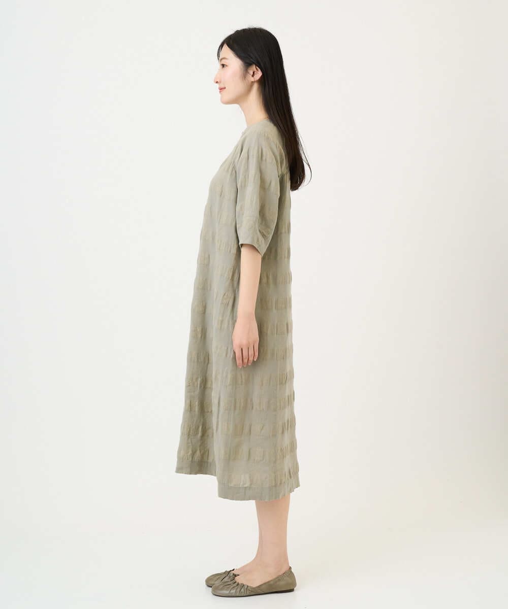 NGEGE53490 GIANNI LO GIUDICE(ジャンニ ロ ジュディチェ) [洗える]シャドーチェックワンピース ベージュ