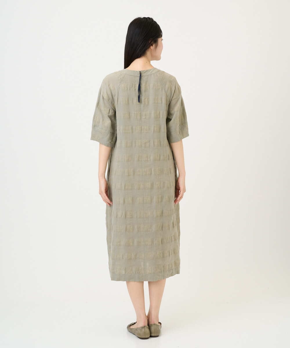 NGEGE53490 GIANNI LO GIUDICE(ジャンニ ロ ジュディチェ) [洗える]シャドーチェックワンピース ベージュ