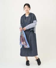 NGEGF20390 GIANNI LO GIUDICE(ジャンニ ロ ジュディチェ) [洗える]スラブシャンブレーデニムジャンパースカート ネイビー