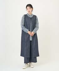 NGEGF20390 GIANNI LO GIUDICE(ジャンニ ロ ジュディチェ) [洗える]スラブシャンブレーデニムジャンパースカート ネイビー