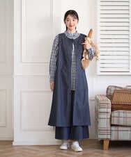 NGEGF20390 GIANNI LO GIUDICE(ジャンニ ロ ジュディチェ) [洗える]スラブシャンブレーデニムジャンパースカート ネイビー