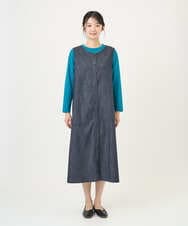 NGEGF20390 GIANNI LO GIUDICE(ジャンニ ロ ジュディチェ) [洗える]スラブシャンブレーデニムジャンパースカート ネイビー