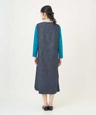 NGEGF20390 GIANNI LO GIUDICE(ジャンニ ロ ジュディチェ) [洗える]スラブシャンブレーデニムジャンパースカート ネイビー