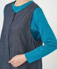 NGEGF20390 GIANNI LO GIUDICE(ジャンニ ロ ジュディチェ) [洗える]スラブシャンブレーデニムジャンパースカート ネイビー