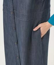 NGEGF20390 GIANNI LO GIUDICE(ジャンニ ロ ジュディチェ) [洗える]スラブシャンブレーデニムジャンパースカート ネイビー