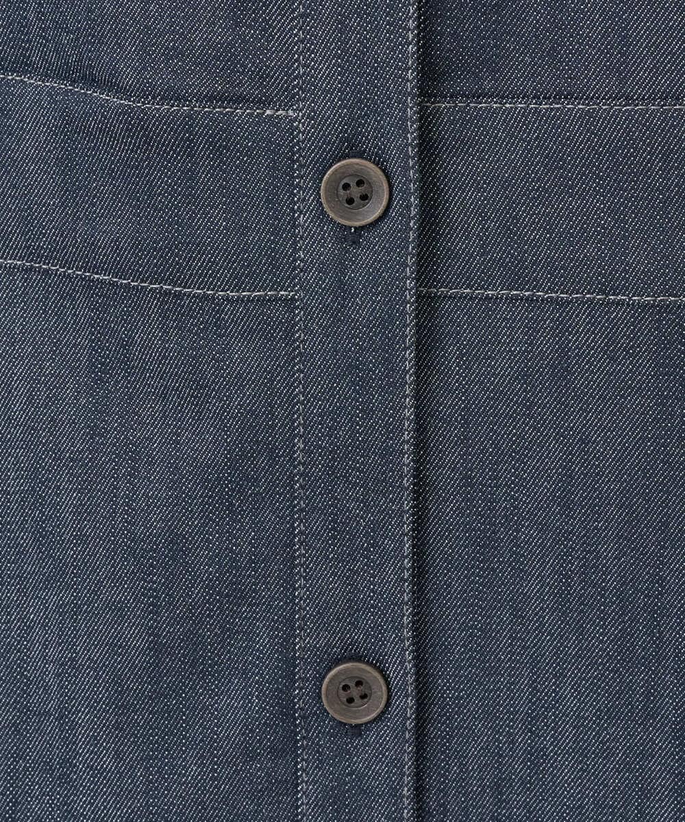 NGEGF20390 GIANNI LO GIUDICE(ジャンニ ロ ジュディチェ) [洗える]スラブシャンブレーデニムジャンパースカート ネイビー