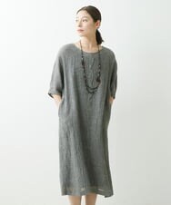 NGEGS40360 GIANNI LO GIUDICE(ジャンニ ロ ジュディチェ) [洗える]リネンヨウリュウワンピース グレー