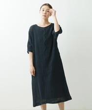 NGEGS40360 GIANNI LO GIUDICE(ジャンニ ロ ジュディチェ) [洗える]リネンヨウリュウワンピース ブラック