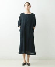 NGEGS40360 GIANNI LO GIUDICE(ジャンニ ロ ジュディチェ) [洗える]リネンヨウリュウワンピース ブラック