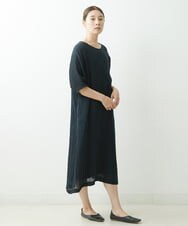 NGEGS40360 GIANNI LO GIUDICE(ジャンニ ロ ジュディチェ) [洗える]リネンヨウリュウワンピース ブラック