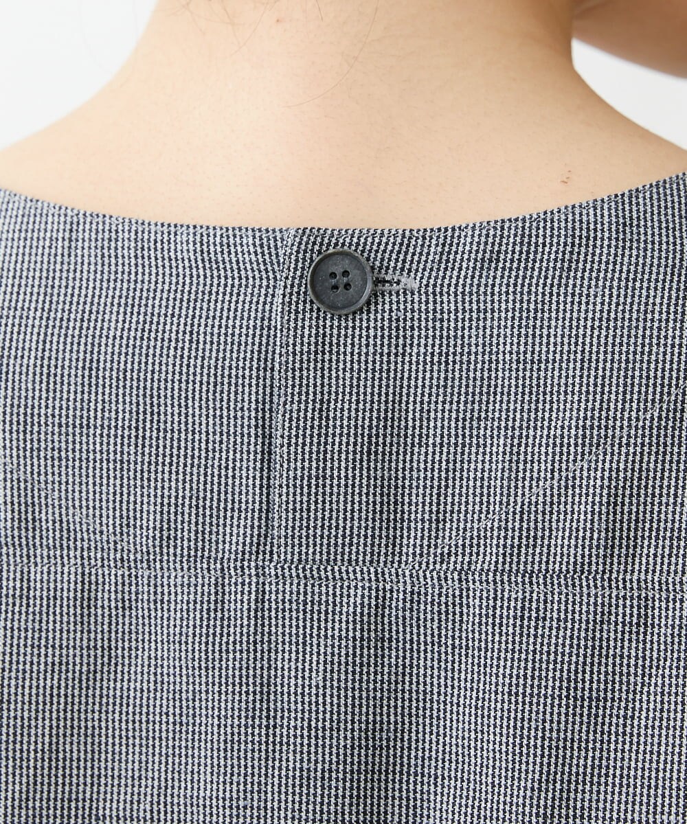 NGEGT30360 GIANNI LO GIUDICE(ジャンニ ロ ジュディチェ) [洗える]千鳥柄コットン麻チュニック ネイビー