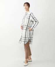 NGEGT31390 GIANNI LO GIUDICE(ジャンニ ロ ジュディチェ) ［洗える］リネンワントンチェックチュニックワンピース ホワイト