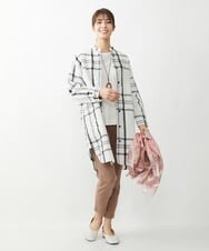 NGEGT31390 GIANNI LO GIUDICE(ジャンニ ロ ジュディチェ) ［洗える］リネンワントンチェックチュニックワンピース ホワイト