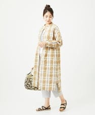 NGEHB32290 GIANNI LO GIUDICE(ジャンニ ロ ジュディチェ) [洗える]先染めブロックチェックチェックワンピースシャツ ベージュ