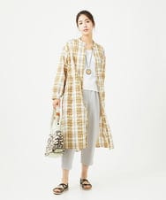 NGEHB32290 GIANNI LO GIUDICE(ジャンニ ロ ジュディチェ) [洗える]先染めブロックチェックチェックワンピースシャツ ベージュ