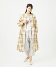 NGEHB32290 GIANNI LO GIUDICE(ジャンニ ロ ジュディチェ) [洗える]先染めブロックチェックチェックワンピースシャツ ベージュ