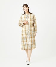 NGEHB32290 GIANNI LO GIUDICE(ジャンニ ロ ジュディチェ) [洗える]先染めブロックチェックチェックワンピースシャツ ベージュ