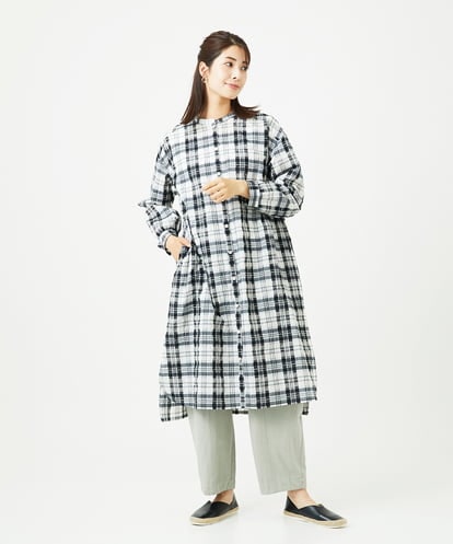 NGEHB32290 GIANNI LO GIUDICE [洗える]先染めブロックチェックチェックワンピースシャツ