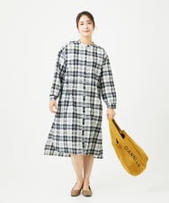 NGEHB32290 GIANNI LO GIUDICE(ジャンニ ロ ジュディチェ) [洗える]先染めブロックチェックチェックワンピースシャツ ブラック