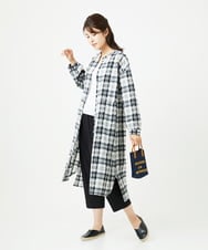 NGEHB32290 GIANNI LO GIUDICE(ジャンニ ロ ジュディチェ) [洗える]先染めブロックチェックチェックワンピースシャツ ブラック