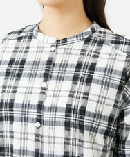 NGEHB32290 GIANNI LO GIUDICE(ジャンニ ロ ジュディチェ) [洗える]先染めブロックチェックチェックワンピースシャツ ブラック