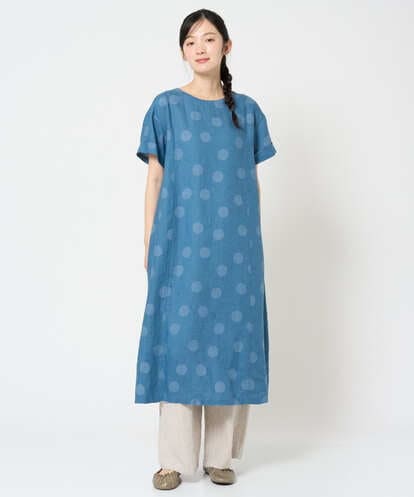 NGEHD06430 GIANNI LO GIUDICE [洗える]リネンドットワンピース