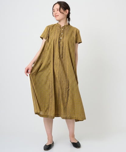 NGEHE61290 GIANNI LO GIUDICE 【洗える】コットンストライプギンガムワンピース