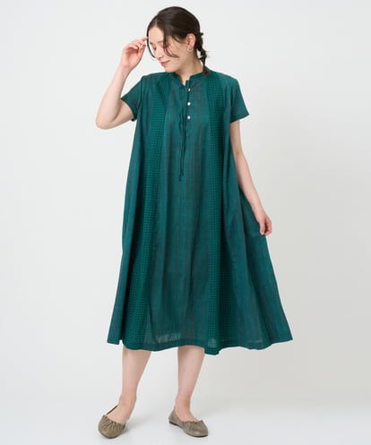 NGEHE61290 GIANNI LO GIUDICE 【洗える】コットンストライプギンガムワンピース