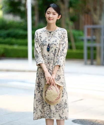 NGEHF63390 GIANNI LO GIUDICE [洗える]淡彩フラワープリントワンピース