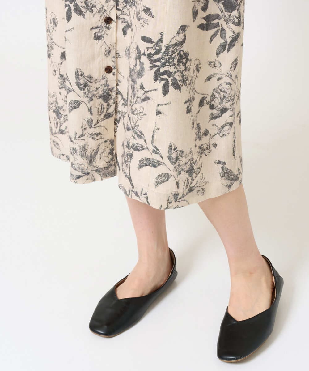 NGEHF63390 GIANNI LO GIUDICE(ジャンニ ロ ジュディチェ) [洗える]淡彩フラワープリントワンピース ベージュ