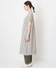 NGEHT11250 GIANNI LO GIUDICE(ジャンニ ロ ジュディチェ) [洗える]ピッチボーダーワンピース グレー