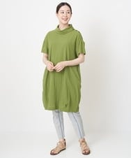 NGEHT12250 GIANNI LO GIUDICE(ジャンニ ロ ジュディチェ) [洗える・日本製]高島ちぢみワンピース グリーン