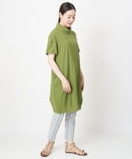 NGEHT12250 GIANNI LO GIUDICE(ジャンニ ロ ジュディチェ) [洗える・日本製]高島ちぢみワンピース グリーン
