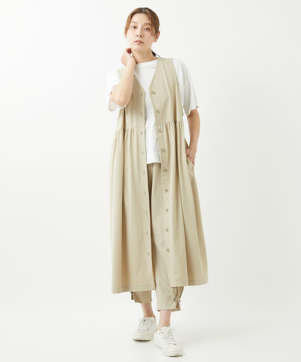 NGEHW08250 GIANNI LO GIUDICE(ジャンニ ロ ジュディチェ) [洗える・撥水加工]ナイロンライトクロスジャンパースカート ベージュ