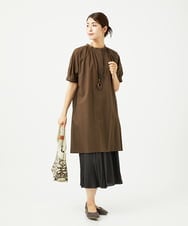 NGEJB01360 GIANNI LO GIUDICE(ジャンニ ロ ジュディチェ) [洗える・日本製]ミラクルウェーブワンピース ブラウン
