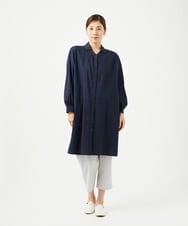 NGEJB10390 GIANNI LO GIUDICE(ジャンニ ロ ジュディチェ) [洗える]コットンローンピンタックロングブラウス ネイビー