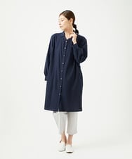 NGEJB10390 GIANNI LO GIUDICE(ジャンニ ロ ジュディチェ) [洗える]コットンローンピンタックロングブラウス ネイビー