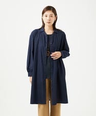 NGEJB10390 GIANNI LO GIUDICE(ジャンニ ロ ジュディチェ) [洗える]コットンローンピンタックロングブラウス ネイビー