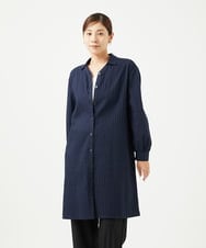 NGEJB10390 GIANNI LO GIUDICE(ジャンニ ロ ジュディチェ) [洗える]コットンローンピンタックロングブラウス ネイビー