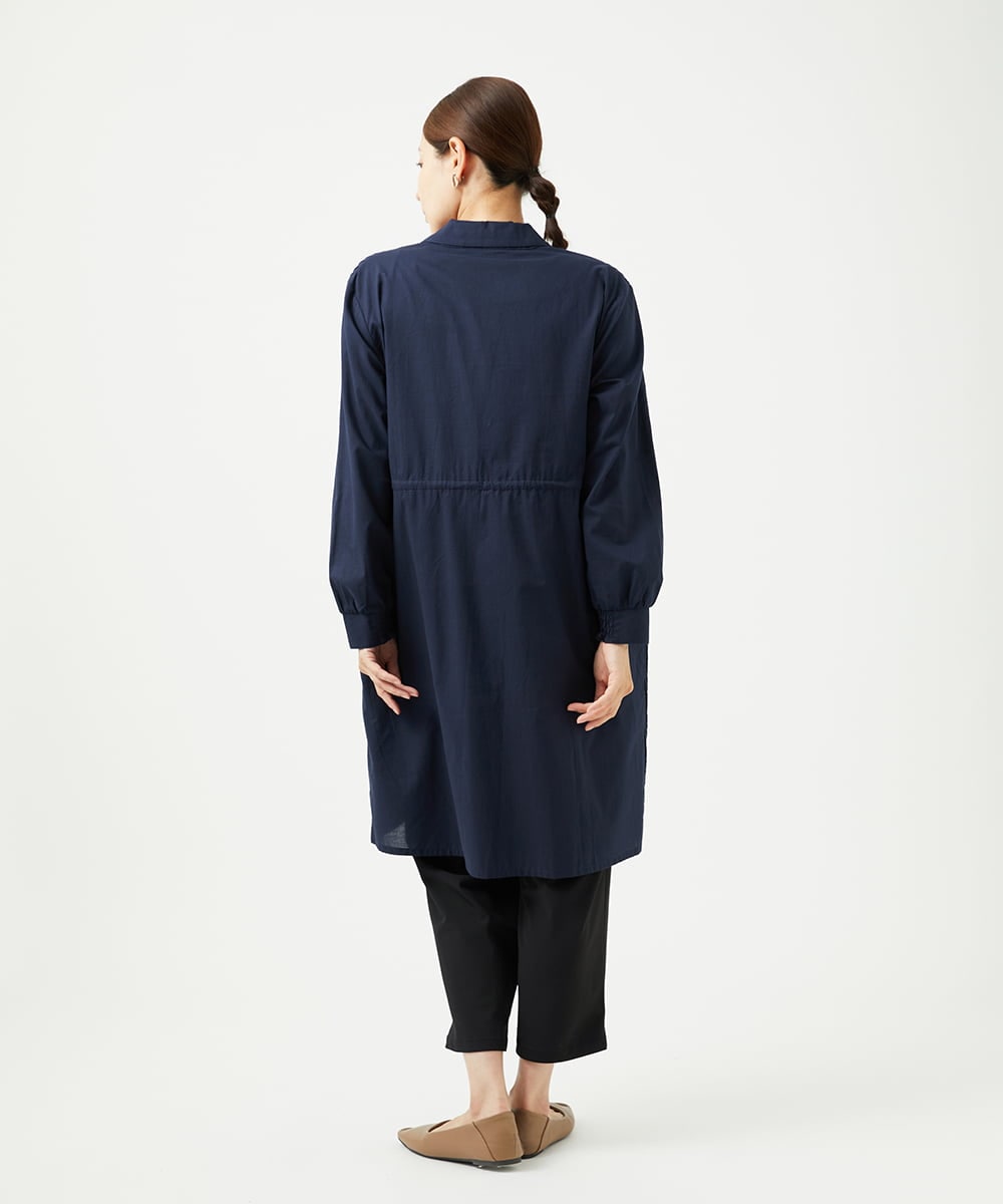 NGEJB10390 GIANNI LO GIUDICE(ジャンニ ロ ジュディチェ) [洗える]コットンローンピンタックロングブラウス ネイビー